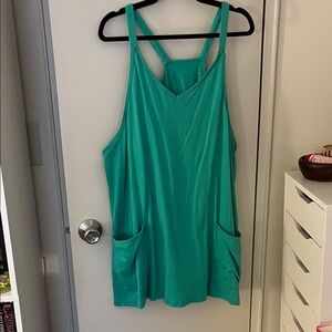 Teal Sleeveless Tank Top Dress with Pockets